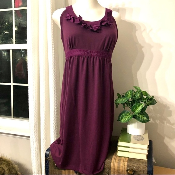 🎯3/$10 LOFT Sleeveless Plum Dress 10 Petite - Picture 1 of 8